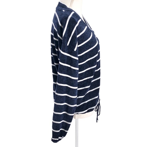 OVS Womens Size Small Nautical Spring Striped Sweater Pullover Drawstring Waist - Picture 4 of 7